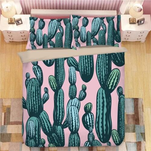 Cactus Cartoon Print 3D Bedding Set Duvet Covers Pillowcases NEW Comforter Bedding Sets Bedclothes Bed Linen