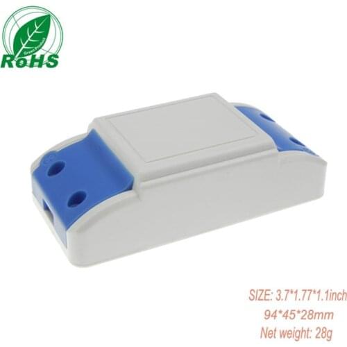 5pcs/lot Extrusion injection plastic enclosures for electronic LED driver box made by IP54 fireproof PC plastic 94*45*28mm