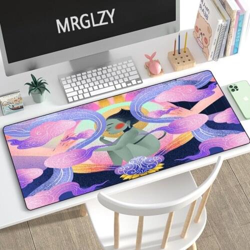 Myth Story Gaming Mouse Pad 90x40cm XXL Large Genshin Impact Desk Mat Laptop Gamer Mouse Mats Mousepads for Mechanical Keyboard