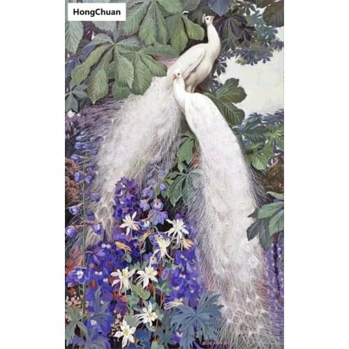 Beautiful peacock mural 5D DIY round/square diamond painting embroidery mosaic cross stitch home decoration new year gift