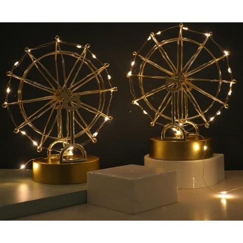 Creative Gift For Friends Golden Ferris Wheel Perpetual Motion Newton Pendulum Crafts Ornaments Home Decoration Accessories