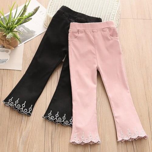 2020 Girls Leggings Spring Autumn Bows Boot Cut Pant for Girl 3 4 5 6 7 8 9 Y Children Harem Pants High Quality Baby Trousers