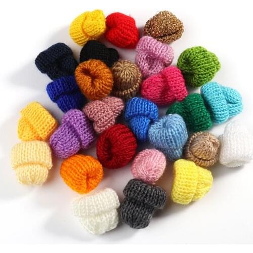 20Pcs/Pack 3.35cm Mini Small Knitting Hats For Lovely Doll Phone Cases Cover Kids Fun Diy Costumes Children Toys Accessories