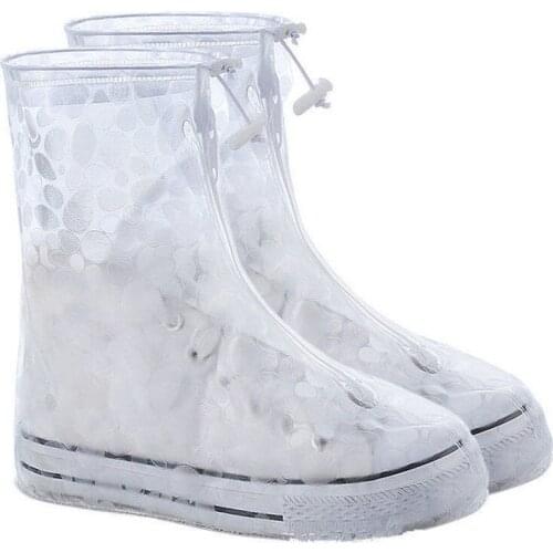 Men Womens Reusable Rain Boot Cover Non-slip Wear-resistant Thick Waterproof Shoe Cover Rain Boot Cover with Waterproof Layer
