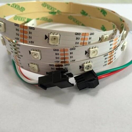 NEW desig!Addressable 5m 30LEDs/m DC5V WS2813 RGB led pixel strip,NON-waterproof,with 30pixels/M;WHITE PCB