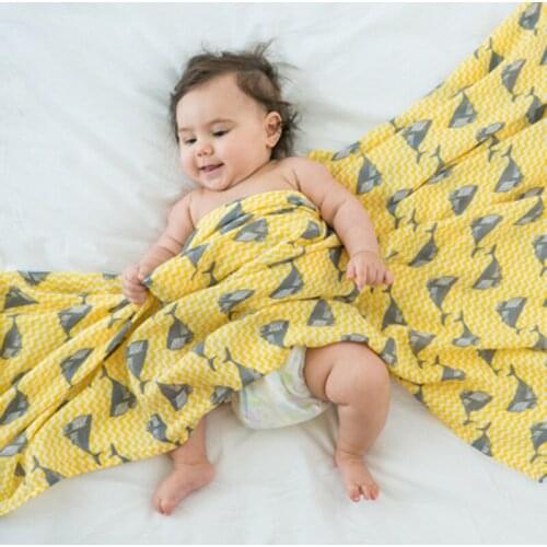 Spring and Summer New Baby Bamboo Fiber Breathable and Comfortable Double Bath Towel Infant Soft Swaddling Newborn Blanket