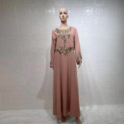 New Arrival Eid Lace Embroidery Djellaba Abaya Full Length Embroidery Muslim Dress Dubai Turkey Muslim Dress Islam Abayas WY117