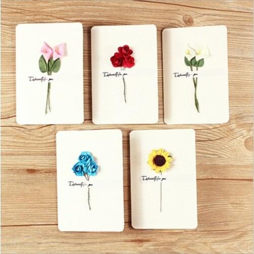 10Pcs Vintage Dry Flower blessing greeting Cards Birthday Christmas wedding Thanksgiving Postcards Gifts Card for Girl Kids