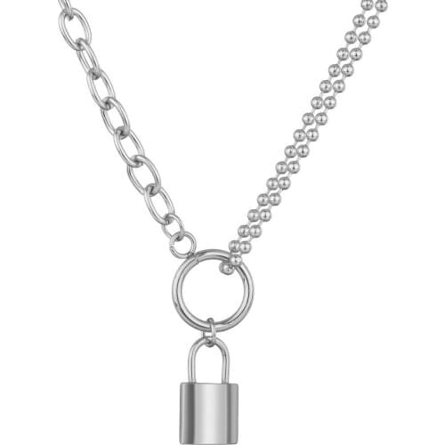 New Stainless Steel Lock Pendant Necklace for Women 2020 Female Trendy Necklace Accessories