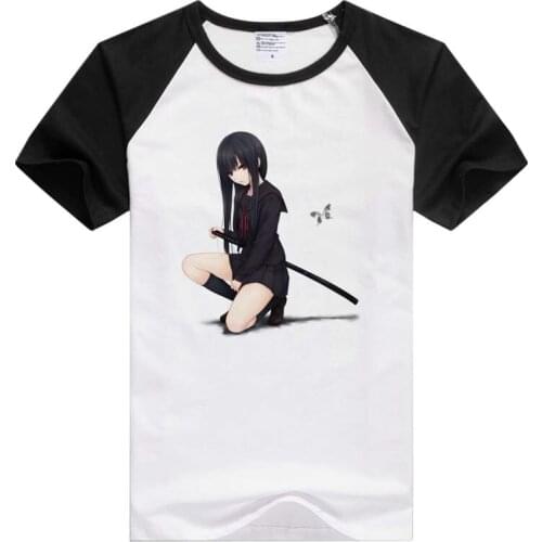 Anime girls katana short sleeve casual Men Women T-shirt Comfortable Tshirt Cool Print Tops Fashion Tees GA1278