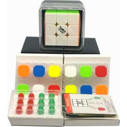 Qiyi Valk3 Elite M 3x3x3 Mangeitc Magic Cube Black Stickerless Profissional Speed Cubes for Children Toys Puzzle for Adults Cubo