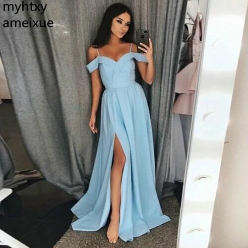 Cinderella Red And Blue And Pink Evening Gowns Side Slit Sweetheart Spaghetti Straps 2021 Floor Length Satin Off The Shoulder