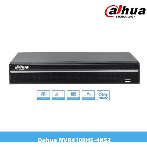 Dahua 8CH 8MP 4K&H.265 No PoE Ports Lite Network Full HD 1080P Video Recorder With 1SATA NVR4108HS-4KS2