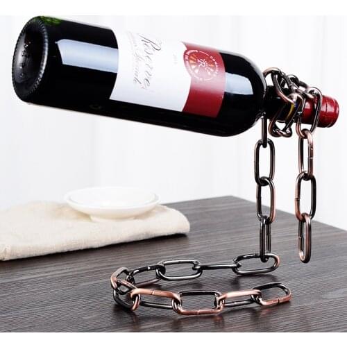 Wine rack European Vintage iron wine bottle rack wine cabinet decoration chain wine rack decoration household