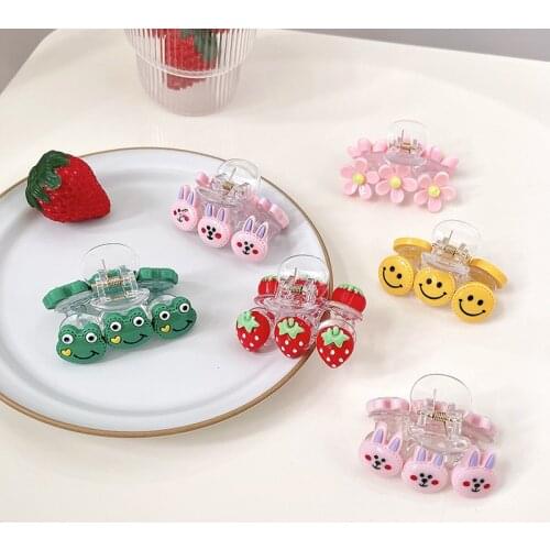 3 Pcs/Set Women Girls Cute Cartoon Fruit Flower Claws Clips Children Lovely Acrylic Hair Claws Female Hairpins Hair Accessories