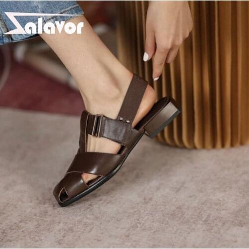 ZALAVOR Size 33-40 Women Flat Sandals Real Leather Summer Shoes For Women Fashion Casual Vacation Shoes Women Footwear