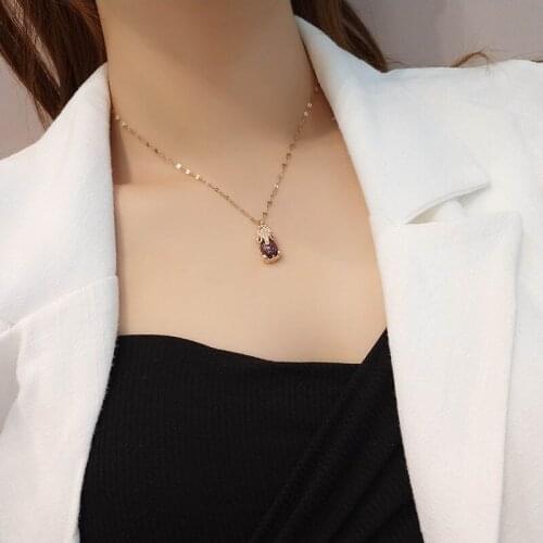BUDROVKY Stainless Steel Necklaces Womens Net Red Does Not Fade Ins Temperament 2020 Red New Style Brave Pendant Simple