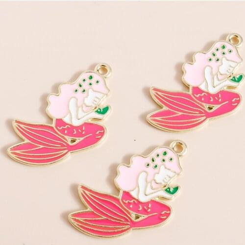 10pcs 21*30mm Fairy Mermaid Charms for Jewelry Making Beaty Girl Fish Charms for Necklaces Earrings Making DIY Accessories