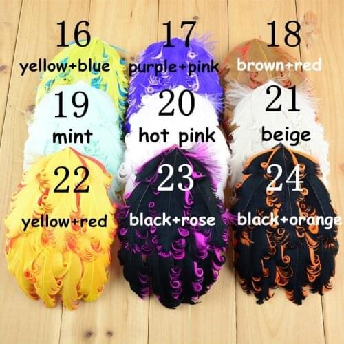 100pcs/lot 24 Color U Pick 4 Inch Nagorie Curly Goose Feather Pads Applique Wedding Decoration Supplies Hair Accessories TH17