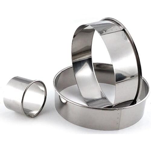 12PCS Stainless Steel Round Cake Mold Baking Mousse Ring Kitchen Tools Pizza Cooking Cookie Cutter DIY Cake Ring Tools