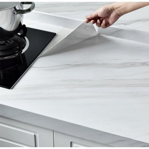 3M / 5M Modern furniture desktop waterproof marble wallpaper vinyl self-adhesive wall stickers solid color home decoration