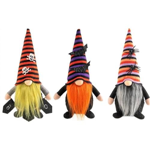 3pcs Halloween Rudolph Ornament Striped Scandinavian Rudolph Tomte Home Party Decoration ValentineS Day Gift