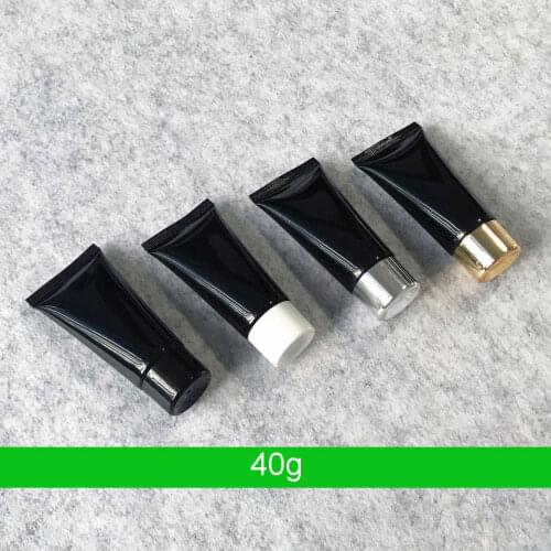 300pcs/lot 40g 40ml Empty Black Cosmetic Bottles Soft Tube Mini Makeup Container with Cap Travel Refillable Bottles Wholesale