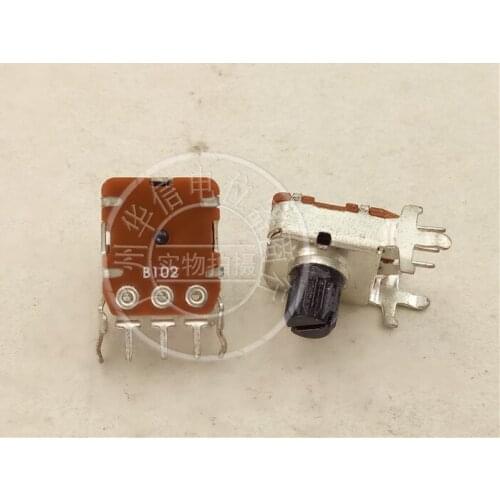5pcs 12mm snap-in RV012A-20 Square type Horizontal single potentiometer B1K / handle length 7MM flower