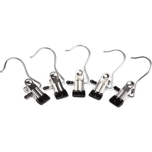 5pcs/set Clothes Hanger Hooks Laundry Stainelss Steel Rack Bag Boot JK0911 Clothes Pin Holder Rails Clothes Mini Shoes Clip P2J8