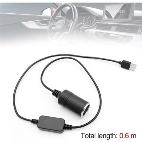 5V 2A USB Male To 12V Car Cigarette Lighter Socket Converter Cable Adapter for DVR Car-charger Electronics Auto Accessories