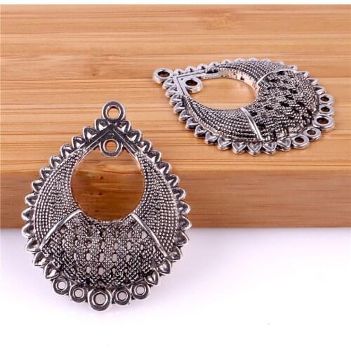 6pcs 31*39mm Antique Silver Plated Geometric Charms Pendants for Earrings Bracelet Jewelry Making DIY Handmade 23534