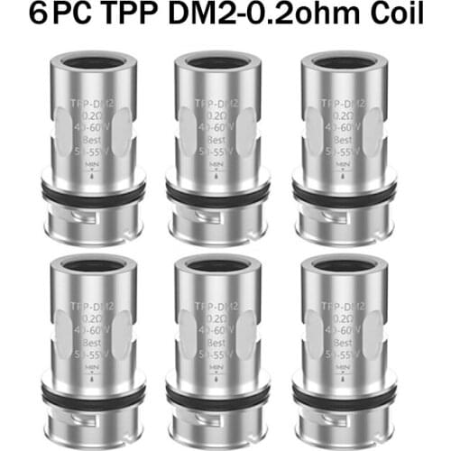 6pc TPP Coil TPP-DM1 Coil 0.15ohm TPP-DM2 Coil 0.2ohm Head For Drag 3 Drag X Plus Pod Electronic Cigarettes Core