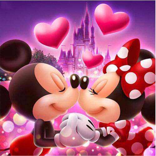 5D DIY Diamond Painting Cross Stitch Disney Mouse Lovers Diamond Embroidery Mosaic Christmas Minnie Mickey Gift