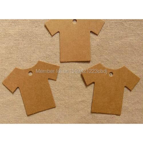 Free shipping 6.5x5.5cm blank garment shape kraft paper hang tag/Blank decoration cardboard/DIY kraft paper tags