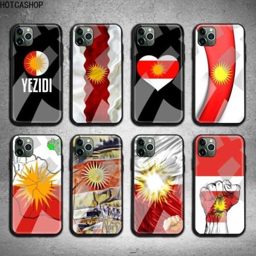 Yazidis Flag Phone Case Tempered Glass For iPhone 12 11 Pro Max Mini XR XS MAX 8 X 7 6S 6 Plus SE 2020 cover