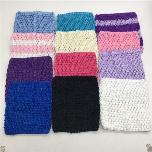 Puberty Hot Sale 15x15cm Baby Girl 6inch Crochet Tutu Tube Tops Chest Wrap Wide Headbands Colors