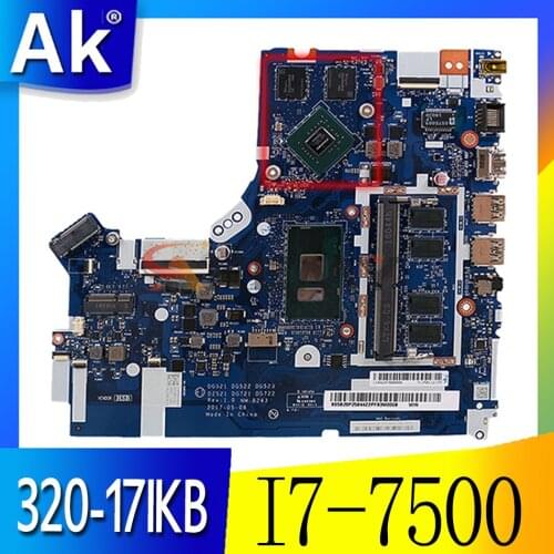 For Lenovo Ideapad 320-17IKB /320-15IKB Mainboard Motherboard CPU I7-7500 4GB-RAM GPU GT940MX/920MX 2G NM-B243 100% Test Ok