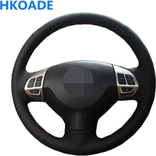 DIY Black Soft Artificial Leather Car Steering Wheel Cover For Mitsubishi Lancer EX 10 Lancer X Outlander ASX Colt Pajero Sport