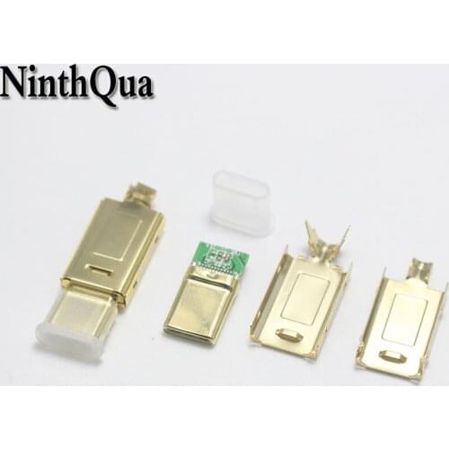4set Gold USBC Type-C to Type C Cable Fast Charging OTG Plug For Samsung Note 9 S9 Xiaomi Mi8 POCOPHONE F1 USB-C Charger Cord