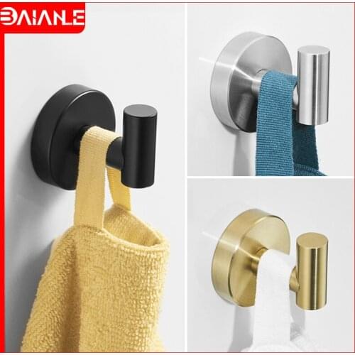 Robe Hook Black Stainless Steel Bathroom Hook for Towels Key Bag Rack Wall Mounted Clothes Hanger Nordic Decorative Coat Hooks