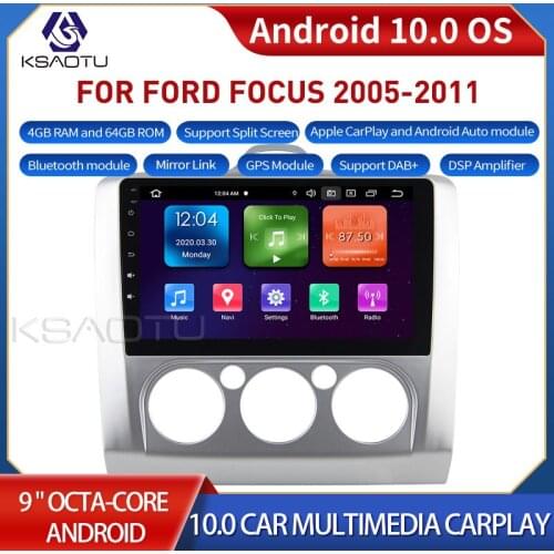 KSAOTU 9023 9" 8-Core Android 10.0 Car Stereo Carplay DSP DAB+ GPS WiFi USB DVB-T 4G TPMS Canbus OBD2 For FORD FOCUS