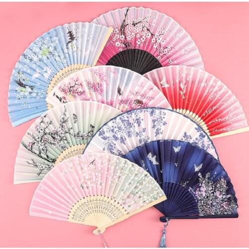 Buy 1 get 2 Beautiful classic chic Chinese style old fashion style Hand fan vintage old fashion