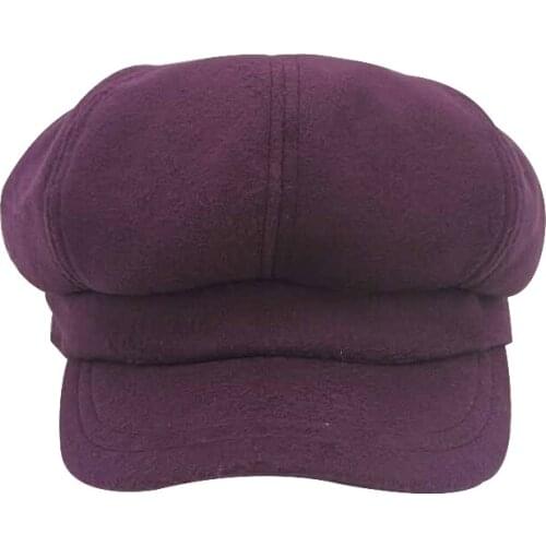 Fashion Women Solid Plain Octagonal Newsboy Hats Winter Cap Ladies Casual Warm Winter Beret Female Caps