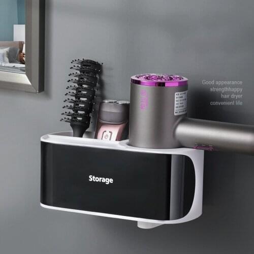 Hair Dryer Holder Plastic Wall-Mounted Razors Comb Storage Racks Home Toilets Multifunction Waterproof Stand Bathroom Supplies