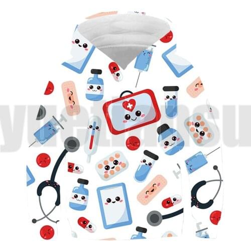 Newest Nurse 3D Printed Men Women Hoodie Unisex Sweatshirt Pullover Casual Tops Streetwear Doctor Jacket Nurse ECG Pattern Tops