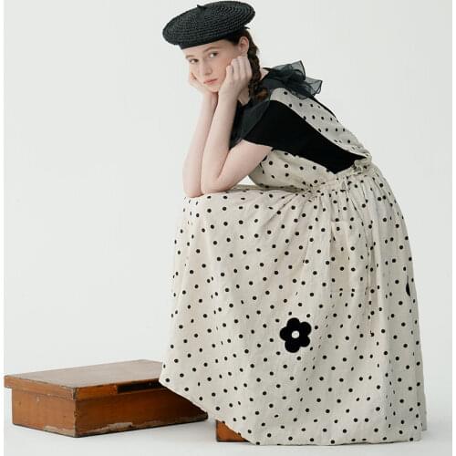 Imakokoni original temperament polka dot vest dress female summer new style was thin suspender long skirt 213342