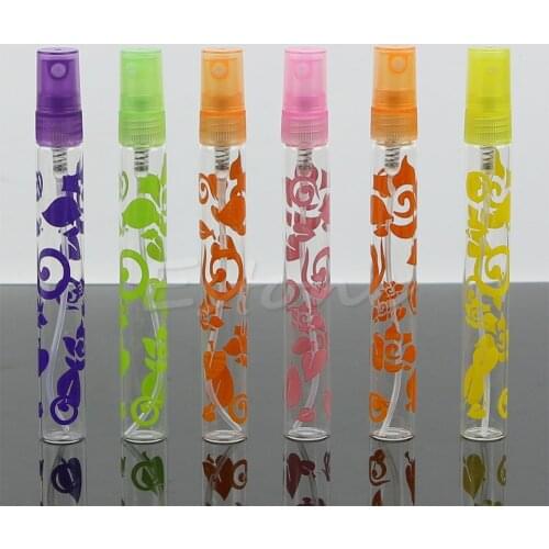 6Pcs 10ml Rose Crystal Cut Glass Perfume Spray Bottles Atomizer Refillable Empty