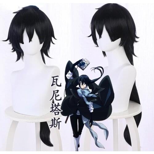 Vanitas no Karte Anime The Case Study of Vanitas Cosplay Wig Long Black Mix Blue Heat Resistant Hair Wigs + Wig Cap