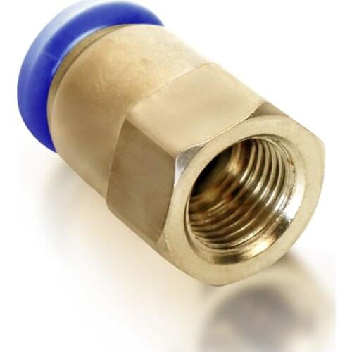 Air Pneumatic Metal Quick Release Fitting Connector 4 6 8 10 12MM Push in Pipe Dia(Blue End) 1/8" 1/4" 3/8" 1/2" Female Thread