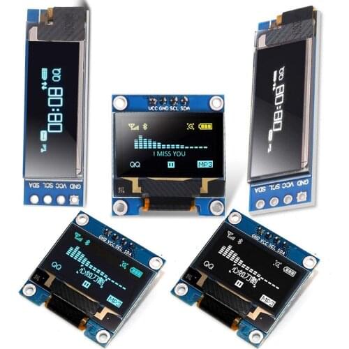 Serial 0.96 IIC inch OLED White Blue Display Module 128X64 I2C SSD1306 12864 0.91'' LCD Screen Board GND VDD SCK SDA for Arduino